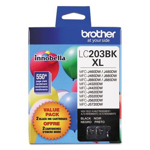 Original Brother LC2032PKS Innobella High-Yield Ink, Black, 2/PK