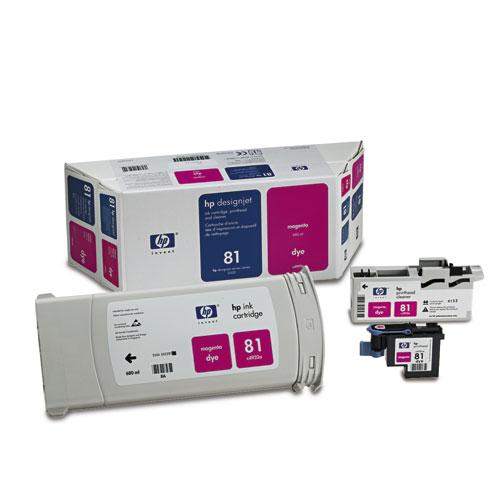 Original HP 81, (C4992A) Ink Cartridge/Printhead/Printhead Cleaner, 680 mL, Magenta