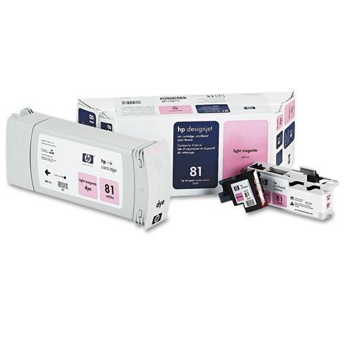 Original HP 81, (C4995A) Ink Cartridge/Printhead/Printhead Cleaner, 680 mL, Light Magenta