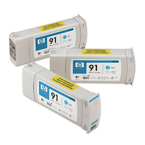 Original HP 91, (C9483A) 3-pack Cyan Original Ink Cartridges