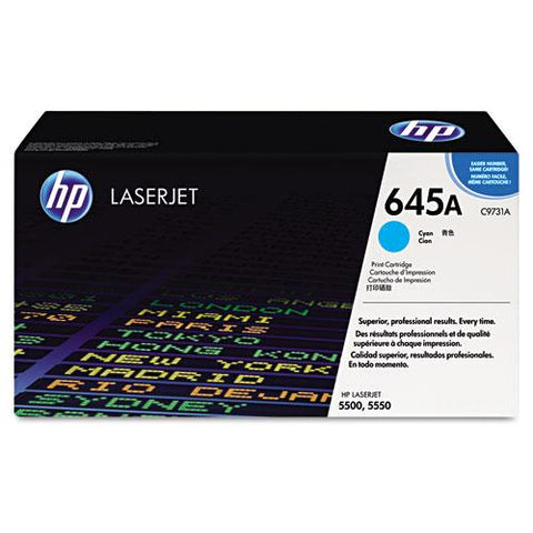 Original HP 645A, (C9731A) Cyan Original LaserJet Toner Cartridge