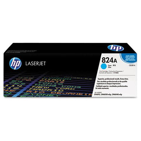 Original HP 824A, (CB381A) Cyan Original LaserJet Toner Cartridge