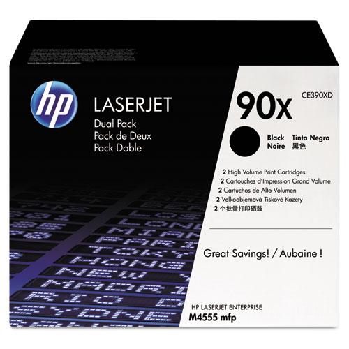 Original HP 90X, (CE390X-D) 2-pack High Yield Black Original LaserJet Toner Cartridges