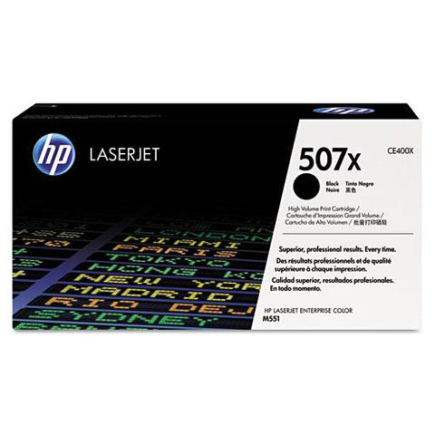 Original HP 507X, (CE400X) High Yield Black Original LaserJet Toner Cartridge