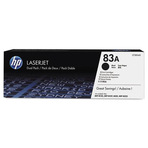 Original HP 83A, (CF283A-D) 2-pack Black Original LaserJet Toner Cartridges