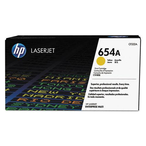 Original HP 654A, (CF332A) Yellow Original LaserJet Toner Cartridge