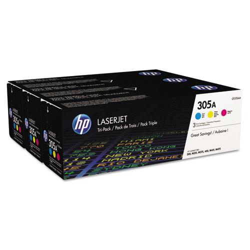 Original HP 305A, (CF370A-M) 3-pk Cyan/Magenta/Yellow Original LaserJet Toner Cartridges