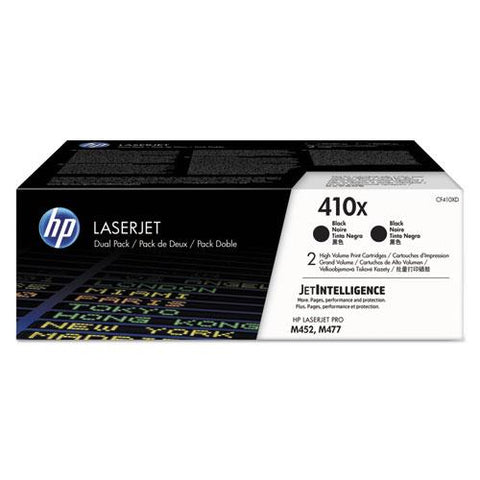 Original HP 410X, (CF410X-D) 2-pack High Yield Black Original LaserJet Toner Cartridges