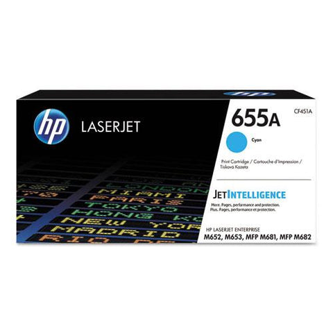 Original HP 655A, (CF451A) Cyan Original LaserJet Toner Cartridge