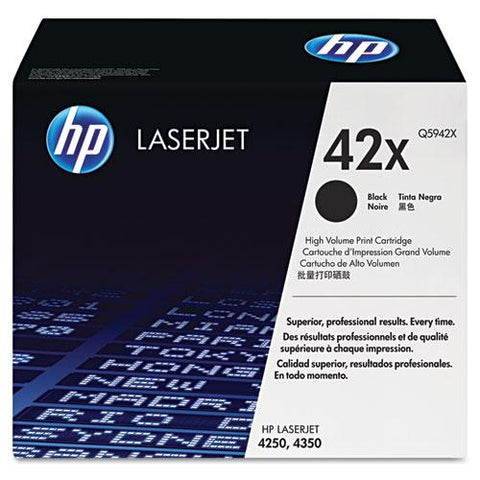 Original HP 42X, (Q5942X) High Yield Black Original LaserJet Toner Cartridge