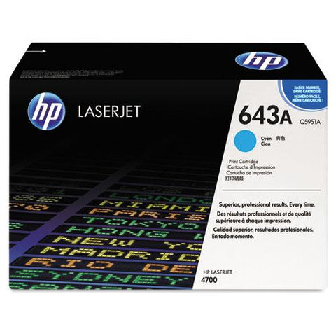 Original HP 643A, (Q5951A) Cyan Original LaserJet Toner Cartridge