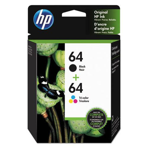 Original HP 64 Black and Tri-color High Yield Original Ink Cartridges