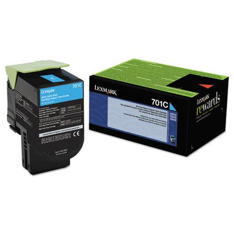 Original Lexmark 70C10C0 Toner, 1000 Page-Yield, Cyan