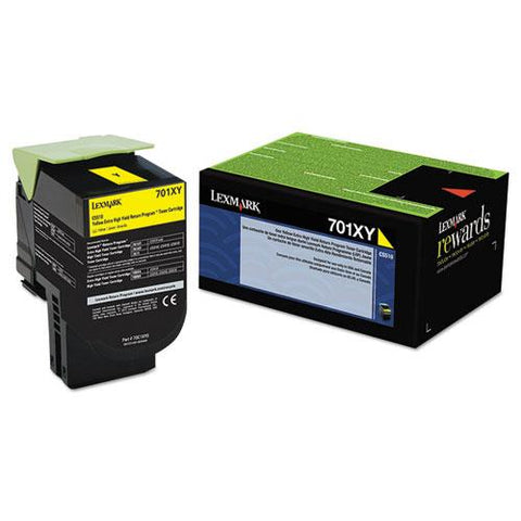 Original Lexmark 70C1XY0 Extra High-Yield Toner, 4000 Page-Yield, Yellow