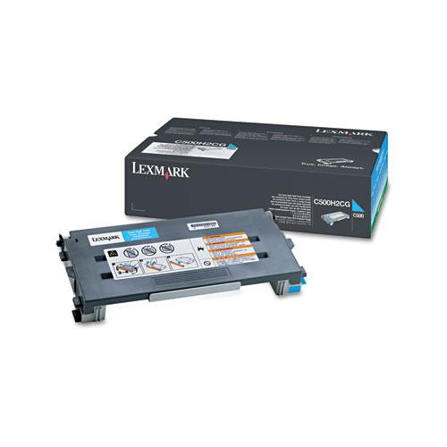 Original Lexmark C500H2CG Toner, 3000 Page-Yield, Cyan