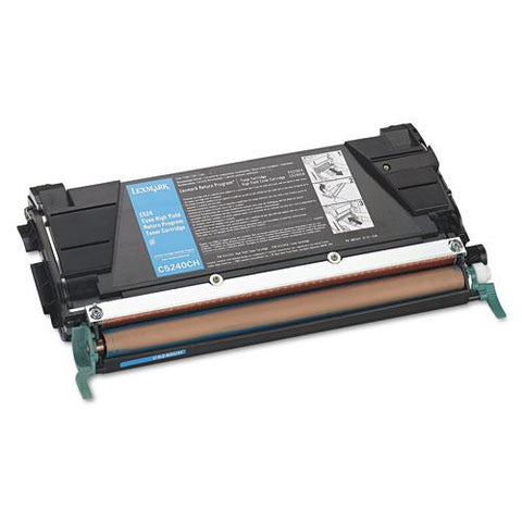 Original Lexmark C5240CH High-Yield Toner, 5000 Page-Yield, Cyan