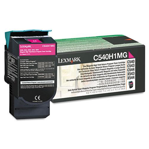 Original Lexmark C540H1MG High-Yield Toner, 2000 Page-Yield, Magenta