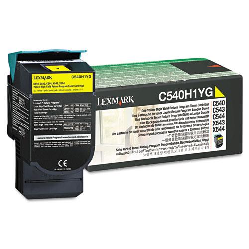 Original Lexmark C540H1YG High-Yield Toner, 2000 Page-Yield, Yellow