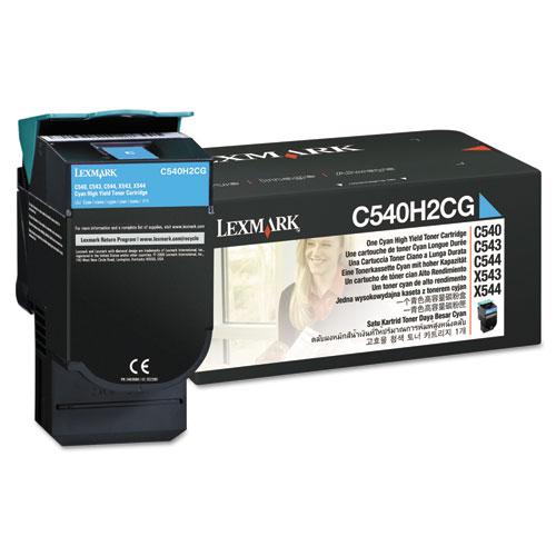 Original Lexmark C540H2CG High-Yield Toner, 2000 Page-Yield, Cyan