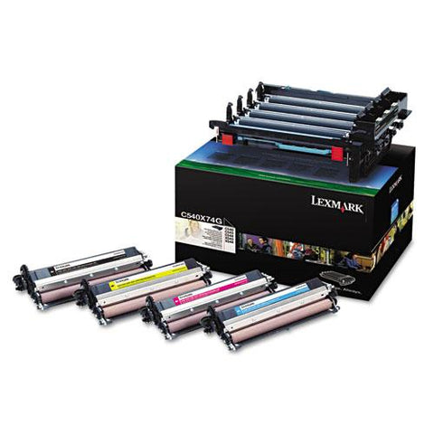 Original Lexmark C540X74G Phtocndctor Unit, 1 Black, 1 Cyan, 1 Magenta, 1 Yellow Developer Units