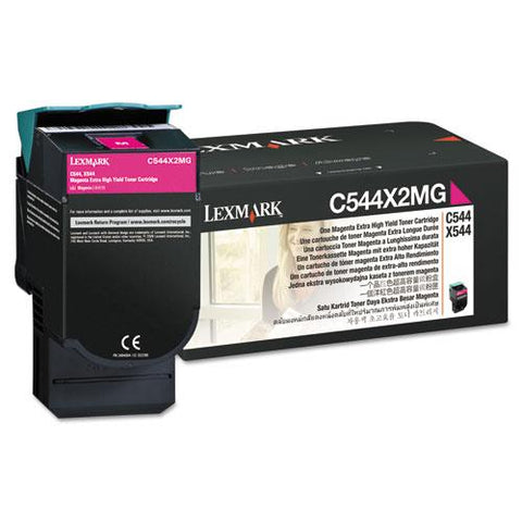 Original Lexmark C544X2MG Extra High-Yield Toner, 4,000 Page Yield, Magenta