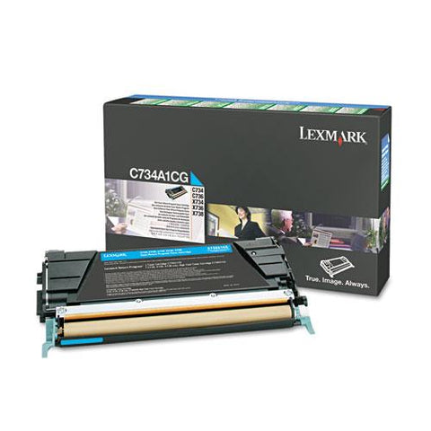 Original Lexmark C734A1CG Toner, 6000 Page-Yield, Cyan