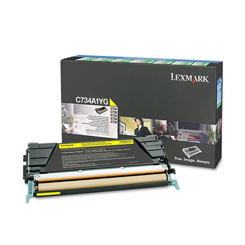 Original Lexmark C734A1YG Toner, 6000 Page-Yield, Yellow