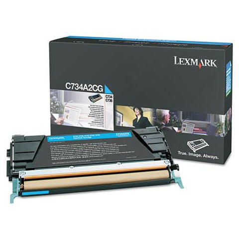 Original Lexmark C734A2CG Toner, 6000 Page-Yield, Cyan