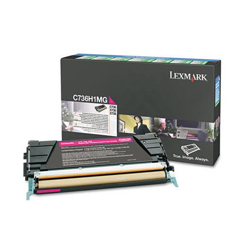 Original Lexmark C736H1MG High-Yield Toner, 10000 Page-Yield, Magenta