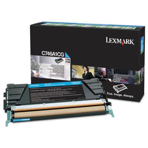 Original Lexmark C746A1CG Toner, 7000 Page-Yield, Cyan