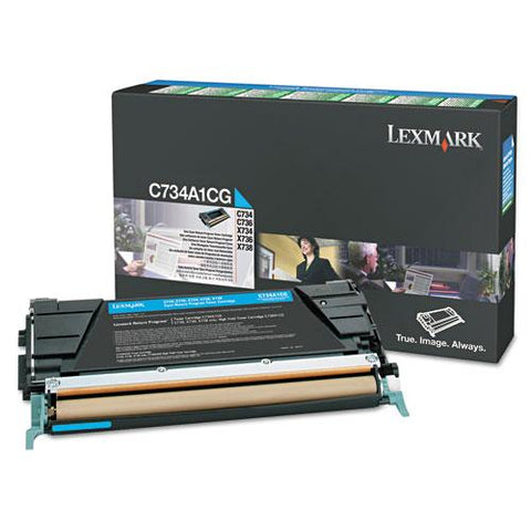 Original Lexmark C748H1CG High-Yield Toner, 10000 Page-Yield, Cyan