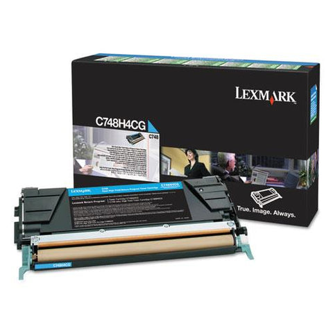 Original Lexmark C748H1CG High-Yield Toner, 10000 Page-Yield, Cyan, TAA Compliant