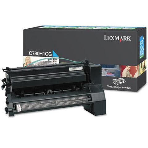 Original Lexmark C780H1CG High-Yield Toner, 10000 Page-Yield, Cyan