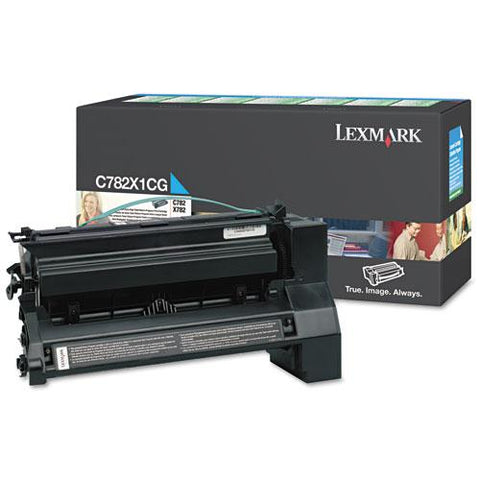 Original Lexmark C782X1CG Extra High-Yield Toner, 15000 Page-Yield, Cyan