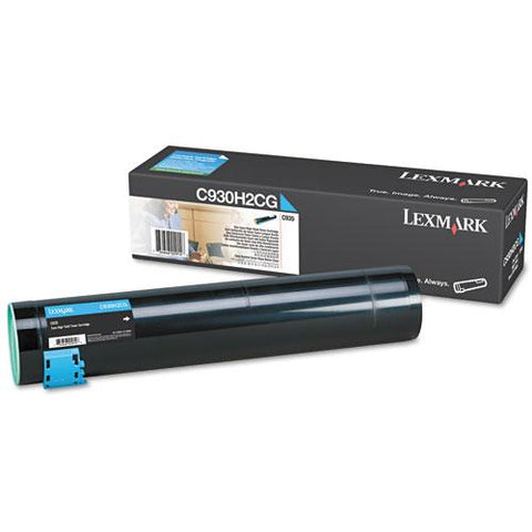 Original Lexmark C930H2CG High-Yield Toner, 24000 Page-Yield, Cyan