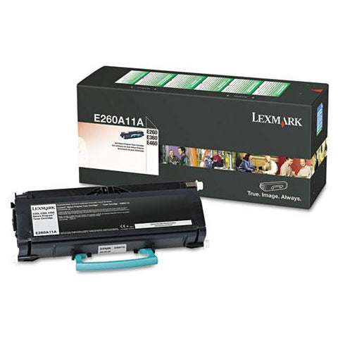 Original Lexmark E260A11A Toner, 3500 Page-Yield, Black