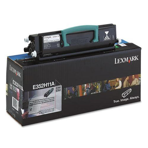 Original Lexmark E352H11A High-Yield Toner, 9000 Page-Yield, Black