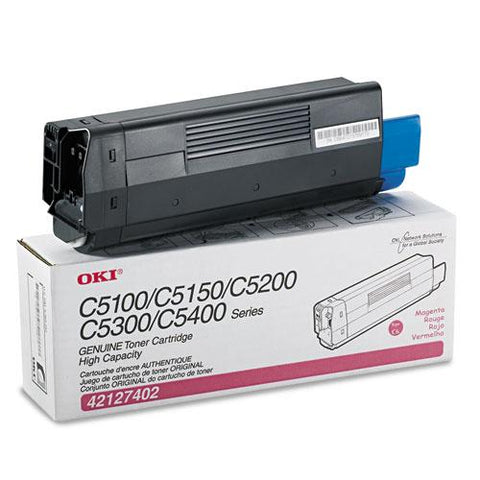 Original Oki 42127402 High-Yield Toner (Type C6), 5000 Page-Yield, Magenta