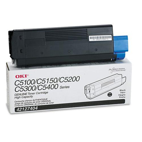 Original Oki 42127404 High-Yield Toner (Type C6), 5000 Page-Yield, Black