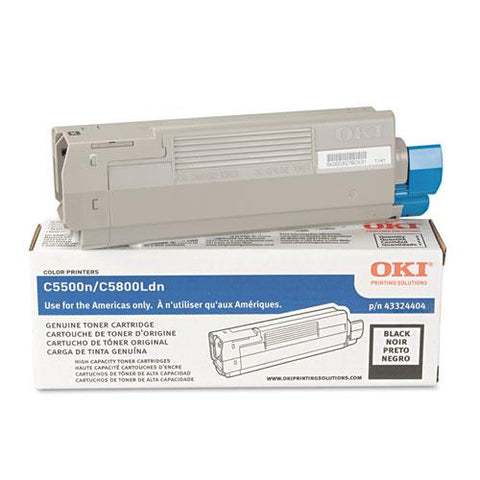 Original Oki 43324404 High-Yield Toner (Type C8), 5000 Page-Yield, Black