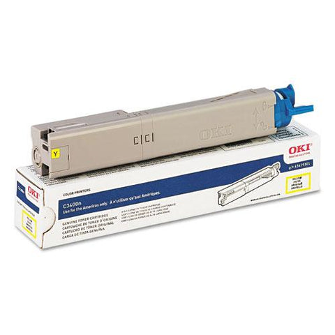 Original Oki 43459301 High-Yield Toner, 2000 Page-Yield, Yellow