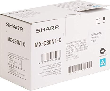 Original Sharp MXC30NTC (MX-C30NTC) Cyan Toner (6K YLD)