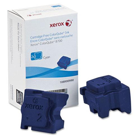 Original Xerox 108R00990 Ink Sticks, 4200 Page-Yield, Cyan, 2/Box