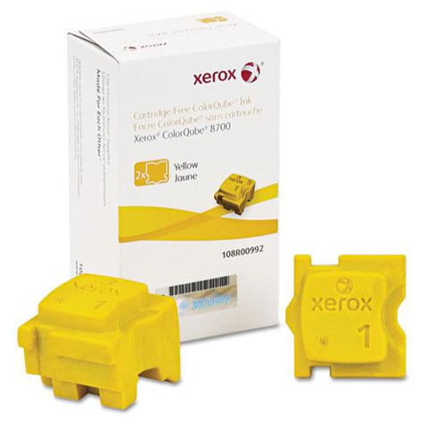 Original Xerox 108R00992 Ink Sticks, 4200 Page-Yield, Yellow, 2/Box