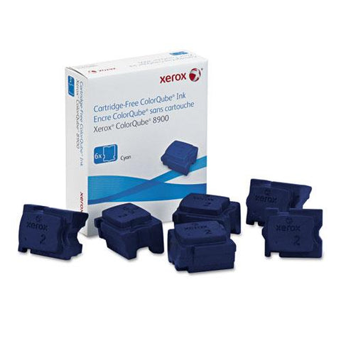 Original Xerox 108R01014 High-Yield Ink Stick, 16900 Page-Yield, Cyan, 6/Box