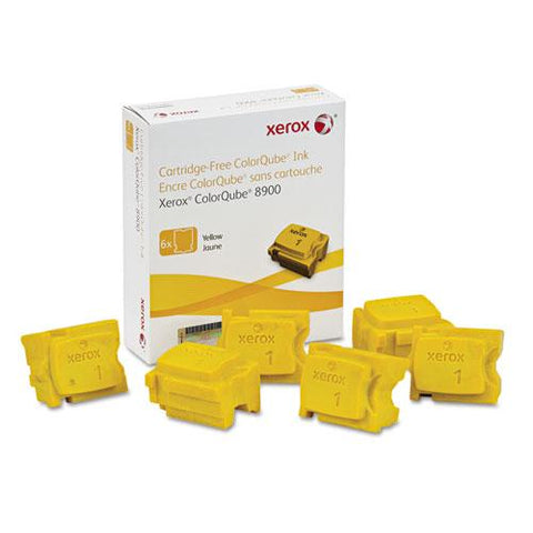 Original Xerox 108R01016 High-Yield Ink Stick, 16900 Page-Yield, Yellow, 6/Box